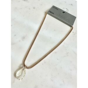 Nordstrom Gold snake chain rhinestone teardrop statement necklace ￼